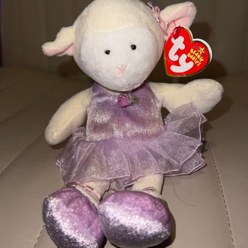 Ty Purple and White Stuffed Animal Plush